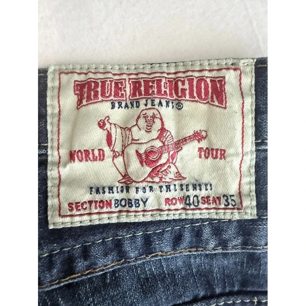 Vintage True Religion Bobby Jeans Men 40X35 Buddha Embroidered‎ Bootcut
